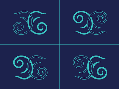 D+E monogram—thoughts? curves lettering logo monogram spirals sprout wedding
