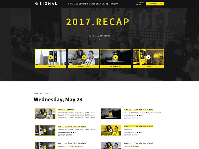 Signal 2017 | Website conference developer filtration schedule signal twilio ui ux website