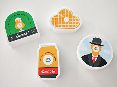 Google Cloud (Online Experience Team) stickers ale beer belgian belgium cloud cloud online google magritte online experience team stickers swag waffles web team