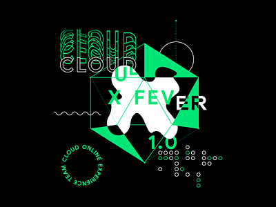 Cloud X Fever (w.i.p) - v2 alchemy code distortedtype distortedtypography distortion engineering fever geometry graphic hack hackathon math noise sacredgeometry tshirt typography viral virus