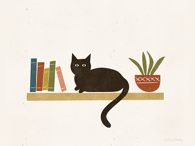 Cat Shelf art cat design illustration minimal texture vector