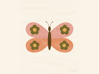 Flower Butterfly art design illustration minimal texture vector