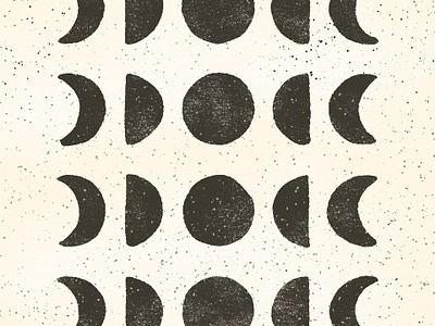 Moon phases - black on cream