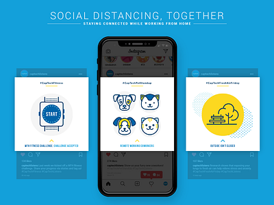 Social Distancing, Together covid covid19 coworker fitness instagram instagram post instagram stories outside parks pets social distancing standup visual design
