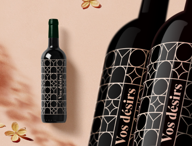 Vos désirs - Packaging bottle branding design geometric logo minimalism modular module packaging restaurant typography vector