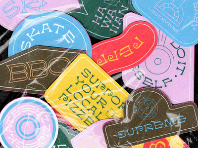 Stickers Skate & Pizza bbq design illo illustration pizza skate sticker stickers