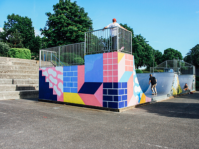Skatepark design geometric illo illustration minimalism modular module painting skate street art