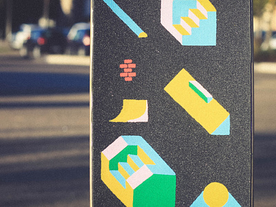 painting on my grip design doodle draw geometric illo illustration minimalism modular painting skate skateboard street art