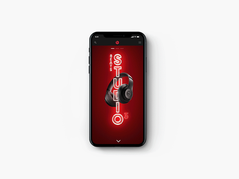 BBD Homepage Interaction Concept beats by dre principle sketch ui ux