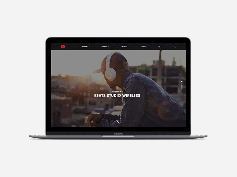 Page Transition Concept beats by dre parallax pdp studio wireless ui ux