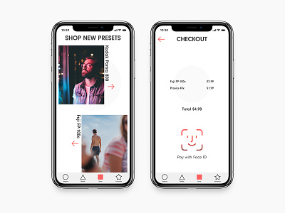 Presets app face id iphone x photography presets principle product shop sketch ui ux
