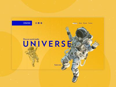 Stratos Universe design header homepage design website