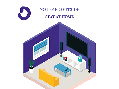 Stay at home adobe illustrator branding design illustration