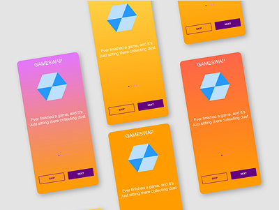 Gameswap color scheme app branding design gradient gradient color mobile app mobile app design mobile ui ui