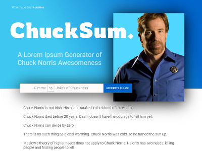 ChuckSum - Chuck Norris Lorem Ipsum Generator chuck norris development lorem ipsum placeholder text web webapp