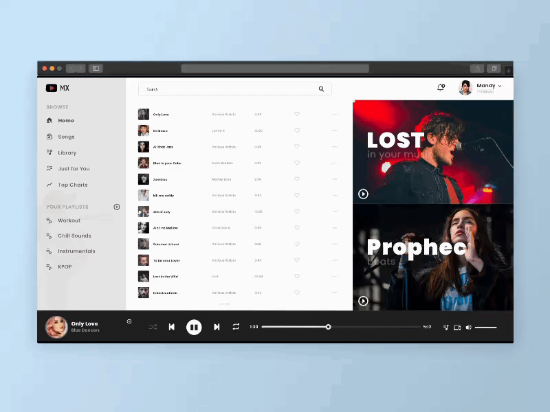 MX - Music Player Design