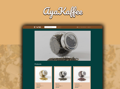 ayaKaffee cafe coffee coffee shop design developement ecommerce react shop tea ux