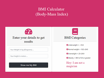 Bmi (Body Mass Index) Calculator