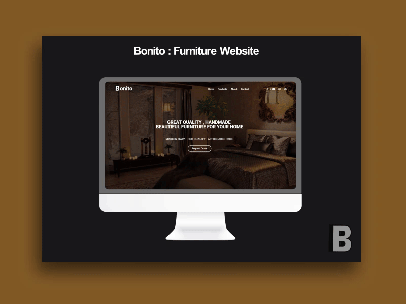 Bonito Furnitures - PSD to WordPress Theme design design to implementation developement furniture icon illustration logo photoshop ui uiux vector website wordpress