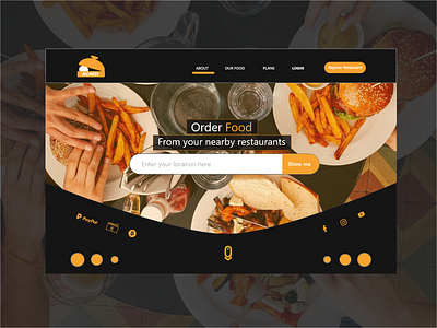 Food Header - XCard 6 aggregator delivery design food header illustration order food uiux vector web design website
