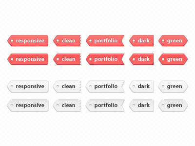 Tags buttons grey red tags