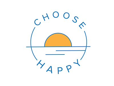 Choose Happy Logo beach branding design logo smallbusiness
