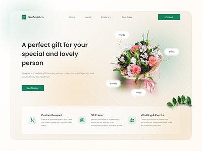Sanflorist - Florist Landing Page branding florist flower graphic design landing page plant ui web design
