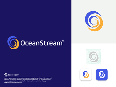 OceanStream Logo Design app branding design graphic design icon letter lettermark logo logomark ocean oceanlogo oceanstream ocletter oclogo stream streamlogo vector