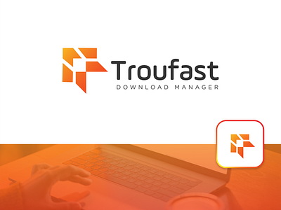 Troufast Logo Design app applogo branding design downlaod downloadmanager graphic design icon letter logo logomark mark tletter