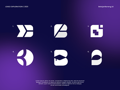 Logo Exploration Belajarbareng.id app branding design graphic design icon letter logo vector