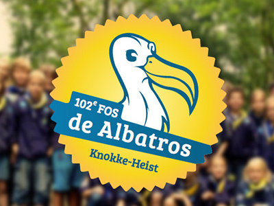 De Albatros albatros bird logo scouts sun