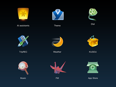 A series of chinese style ICONS for BYD HMI theme