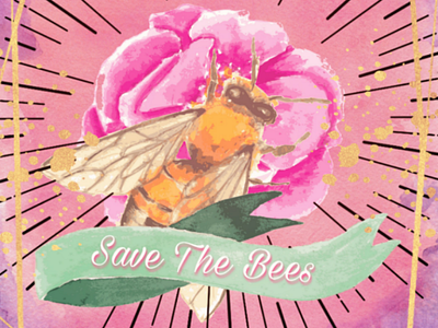 Save the Bees art bees fun illustrator pastel photoshop