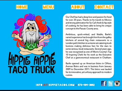 Taco Truck Website cool design food fun hippie illustrator photoshop taco