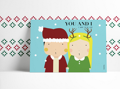 Xmas couple customized characterdesign customized design illustration vector xmas