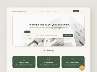 Habitat - Apartment Landing Page landing page real estate ui uiux user interface web design website
