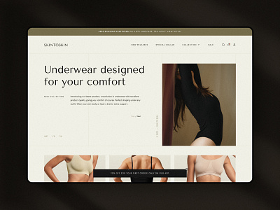 SKINTOSKIN - Underwear Landing Page clothing design graphic design homepage landing page outfits ui uiux underwear web design website