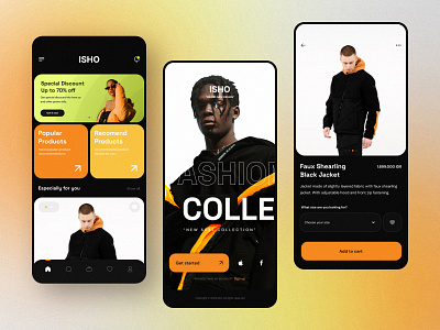 Isho - Clothing Store Apps apps apps design clothing mobile app mobile apps online shop outfits store ui uiux user interface