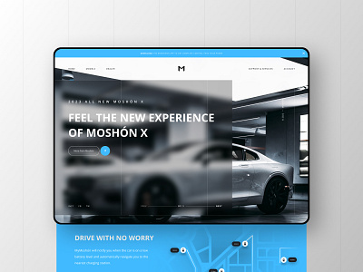 Moshon - Electric Car Landing Page car design drive electric graphic design homepage landing page technology ui uiux user interface website