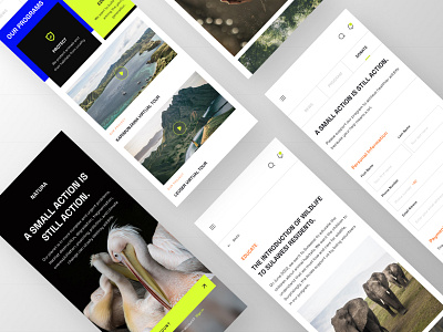 NATURA - Animal Preservation Apps animal app apps forest graphic design landing page movement nature tree ui uiux user interface web website wildlife