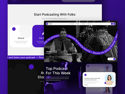 Folks - Podcast Landing Page design graphic design homepage landing page podcast ui uiux user interface web website