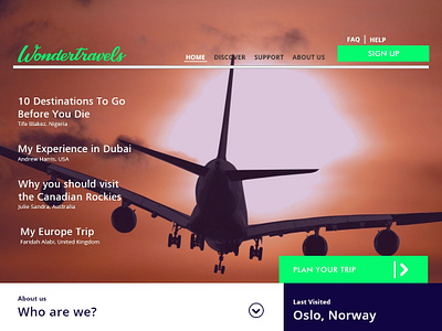travel branding clean design flat identity mobile typography ui ux vector web website