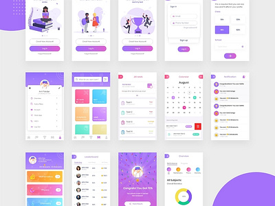 educational app app branding clean design education education app flat icon illustration minimal typography ui ux vector