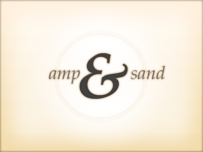 Amp & Sand ampersand brown logo mark palatino type