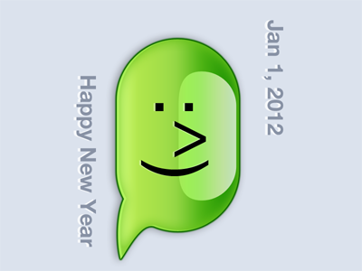 Happy New Year 2012 emoticon ios