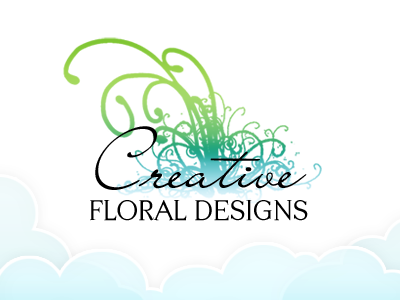 Creative Floral Design clouds floral flourish gradient logo swirl turquoise