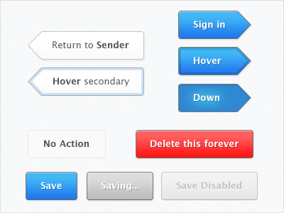 Buttons button state buttons delete disabled hover save sign in