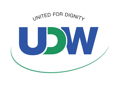 UDW Curve - Logo Concept for United Domestic Workers of America advocacy blue curve design green logo trade union