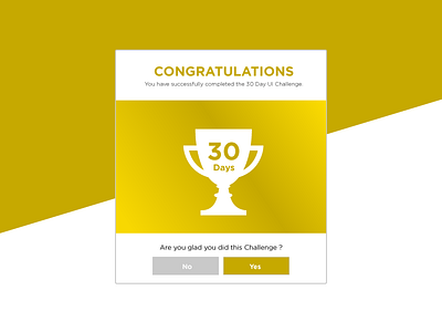 Daily UI #30 - Congratulations 30 award cathal cathalokane challenge chat congratulation congratulations daily design gold ui