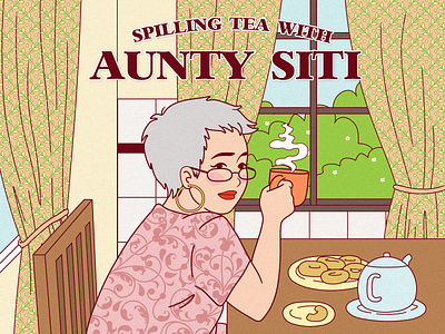 Spilling Tea With Aunty Siti doodleart illustration